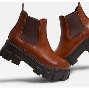 Circus NY Sam Edelman Darielle Womens Size 9.5 Platform Ankle Boots Brown Lug
